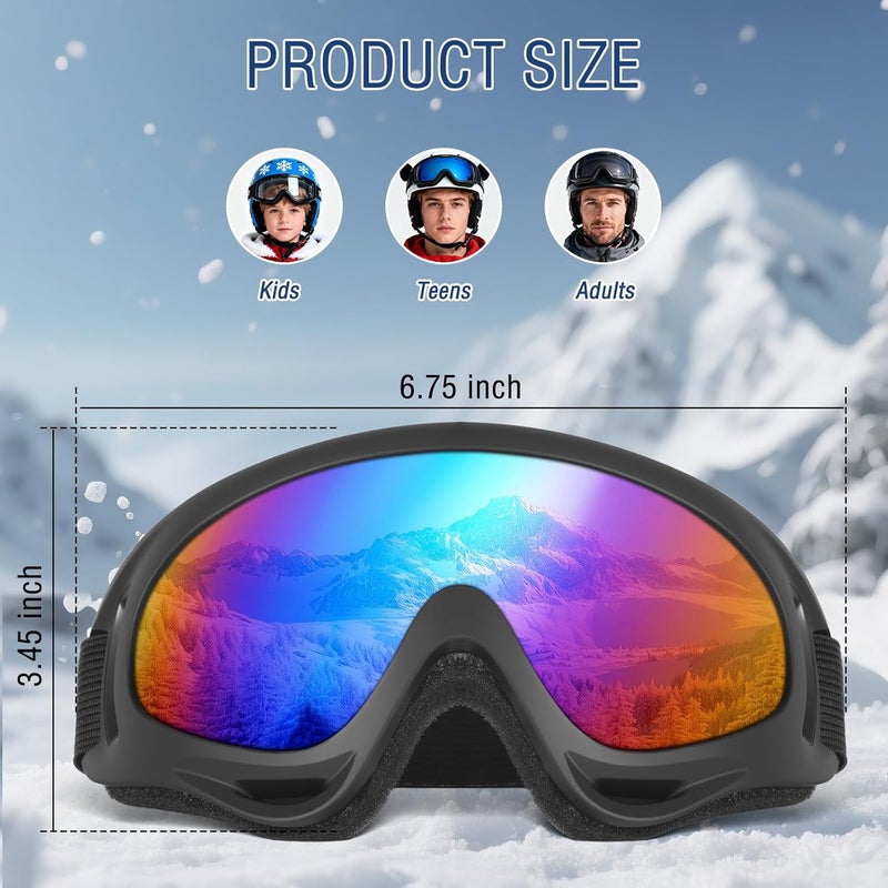 OXG Store Ski Snowboard Goggles for Men Women, UV Protection Ski Snow Goggles for Kids Youth Adult - Image 2